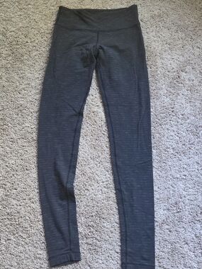 Lululemon Wunder Under High Rise Tight 28" Heathered Black Grey Size 6 Legging